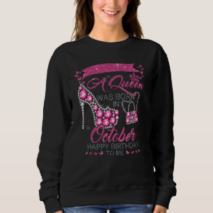 En drottning föddes i oktober Grattis på födelseda T Shirt