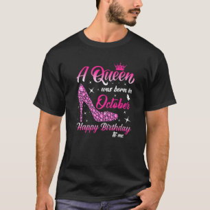 En drottning föddes i oktober på födelsedagen Kvin T Shirt