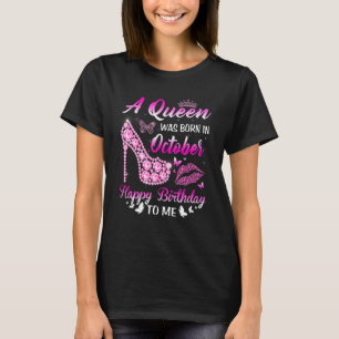 En drottning föddes i oktober på födelsedagen Kvin T Shirt