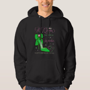 En drottning föddes i september Grattis på födelse Hoodie
