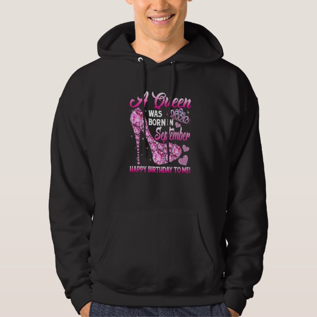 En drottning föddes i september. hoodie (Framsida)