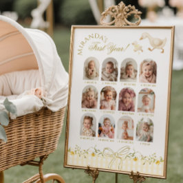 En dum gås 1-års födelsedags fotomilstolpe poster