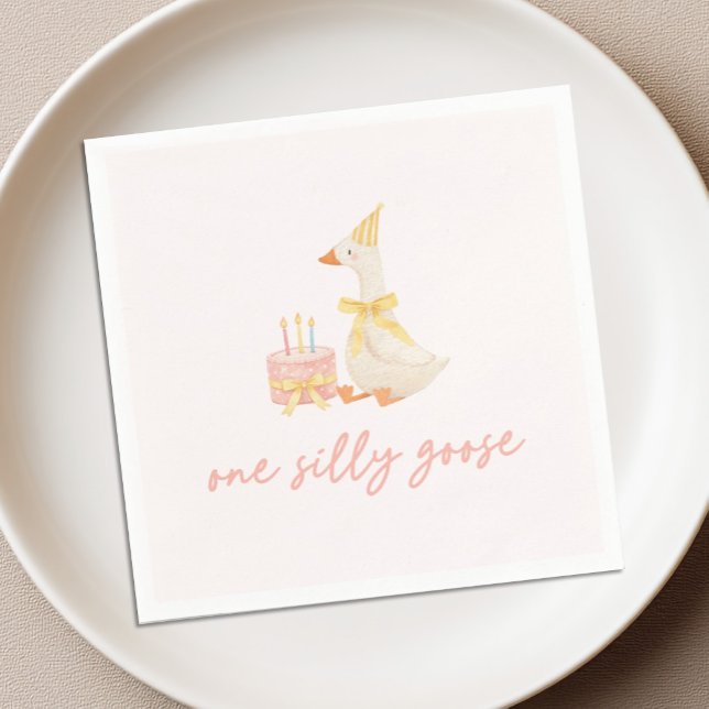 En dum gås 1-årsdag pappersservett (Skapare uppladdad)