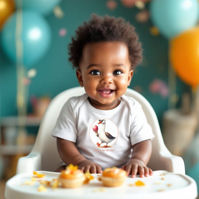 En dum gås anpassad t shirt (One Silly Goose Custom Baby Bodysuit )