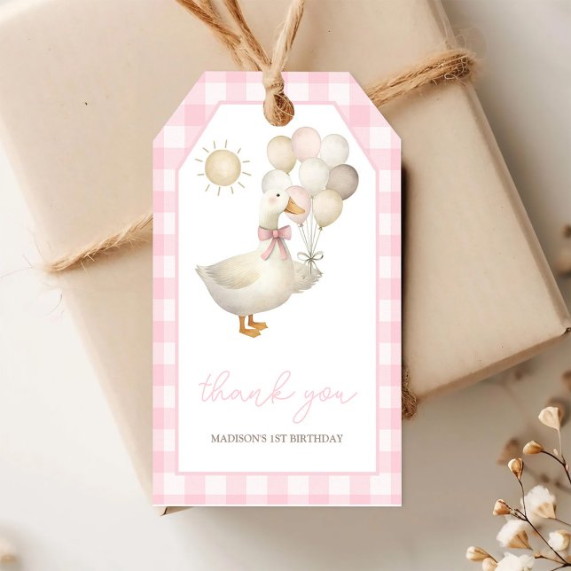 EN Dum Gås, Ballonger Presentkort Presentetikett (Skapare uppladdad)