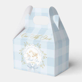 En dum gås blå Gingham pojke 1-årsdag Presentaskar