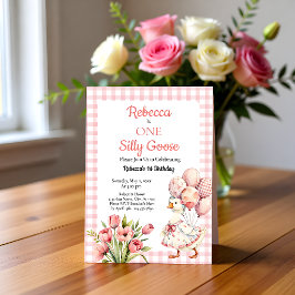 En dum gås flickas första födelsedag inbjudningar