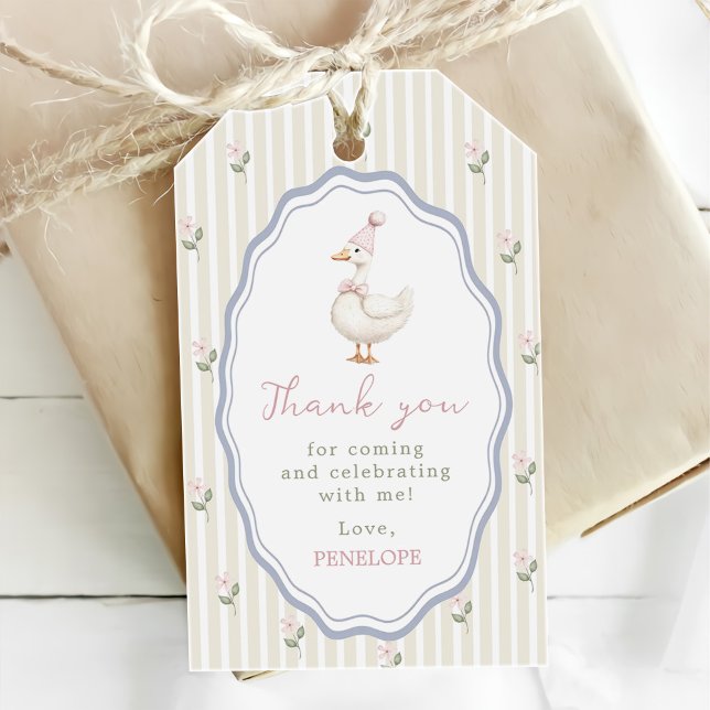 En dum gås födelsedags tack presentetikett (Skapare uppladdad)