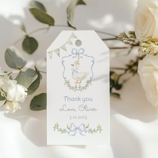 En dum gås födelsedagsfest Tack Presentetikett (Skapare uppladdad)