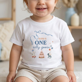 En dum gås Första födelsedag Pojke Flicka Namn Beb T Shirt