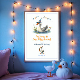 En dum gås första födelsedagsfest välkommen poster