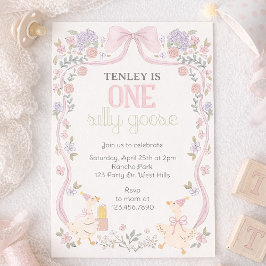 En dum gås, Gås fest, Första födelsedagen Inbjudningar