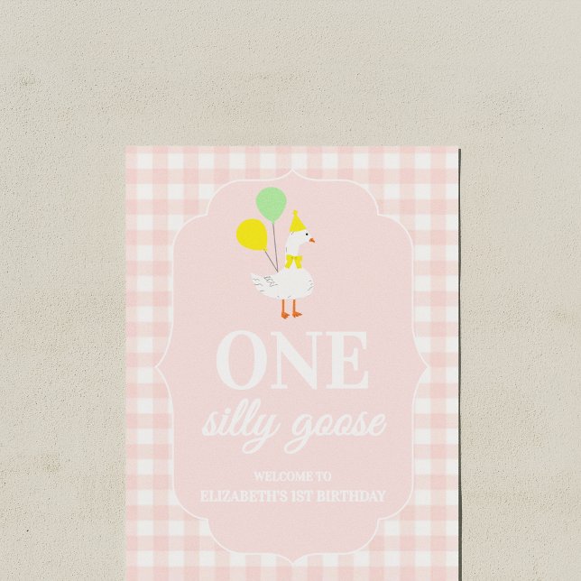 En dum gås Gingham 1-årsfest Poster (Skapare uppladdad)