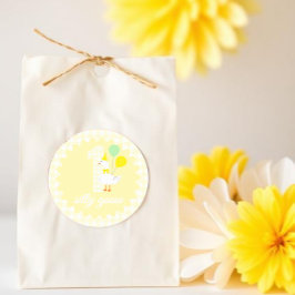 En dum gås Gingham 1-årsfest Runt Klistermärke
