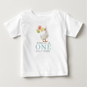 En dum gås Pojken Blå 1-årsdag T Shirt