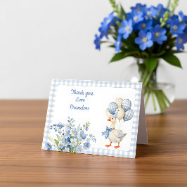 En dum gås pojkes första födelsedag tack kort