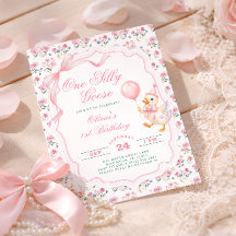 En dum gås rosa båge flicka 1-årsdag