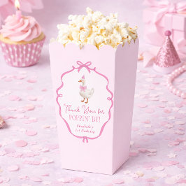 En dum gås rosa båge första födelsedags popcorn presentaskar