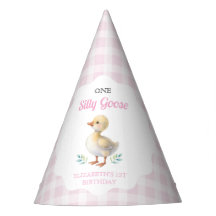 En dum gås rosa rutig flicka ettårsdag