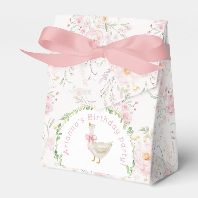 En dum gås Rosa skugga rosafärgad rosett Flicka 1- Presentaskar (Framsidan Sidan)