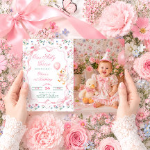 En dum gäss ballongflicka 1-års födelsedagsfoto