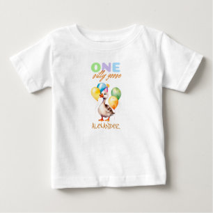 En dum gäss pojke 1-års födelsedags hedersgäst t shirt