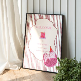 En dum rosa kattunge 1-årsdag poster