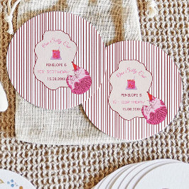 En dum rosa kattunge 1-årsdag runt klistermärke