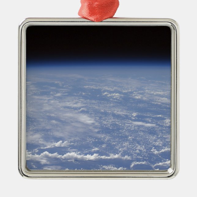 En dunkel horisontell syn på jordens atmosfär julgransprydnad metall (Framsidan)