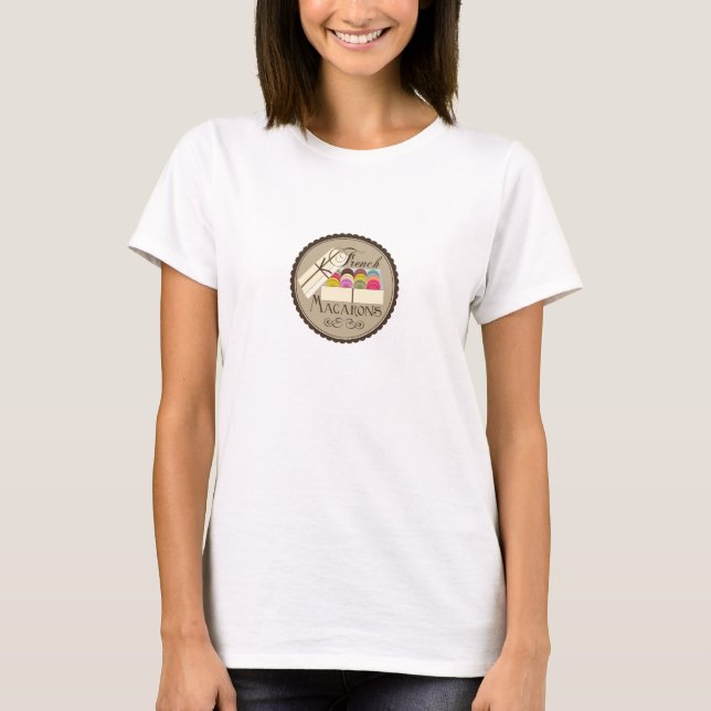 En dussin fransk Macarons i en gåva boxas T-shirt (Framsida)