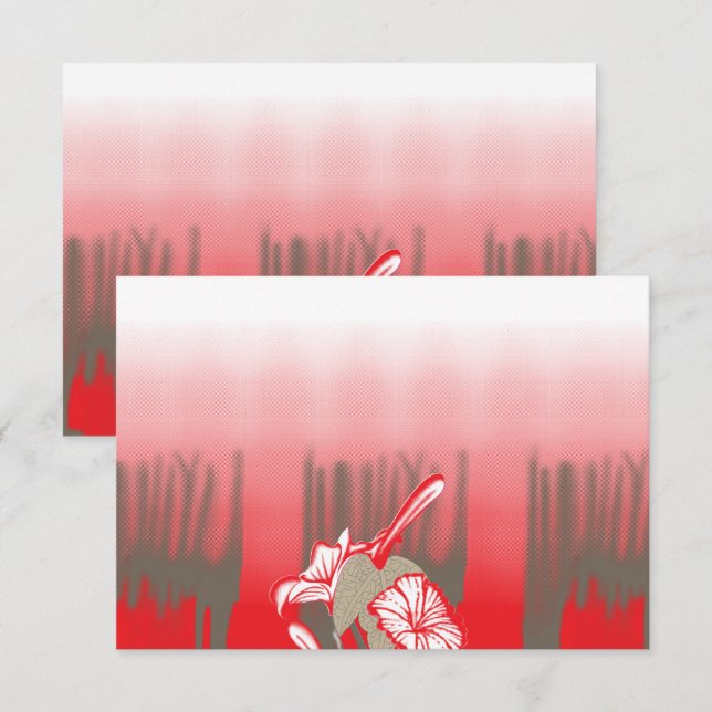 En dynamisk grafik har en röd, mönstrad design tack kort (Fram/baksida)