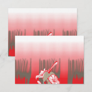 En dynamisk grafik har en röd, mönstrad design tack kort