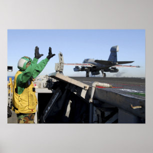 En EA-6B-påskjutare startar från cockpit Poster