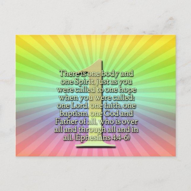 EN Efesium 4:4-6 BIBLIG SCRIPTURE Vykort (Framsida)