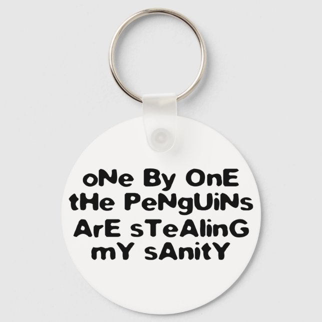 En efter en, penguinerna som stulit min sundhet nyckelring (Framsida)