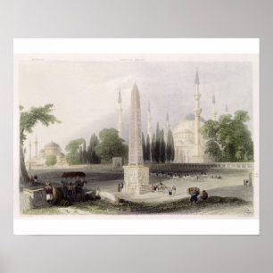 En egyptisk obelisk i Atmeidanen eller Hippodrome Poster