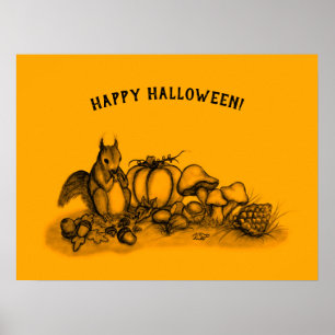 En ekorre på hösten, Happy halloween! Poster