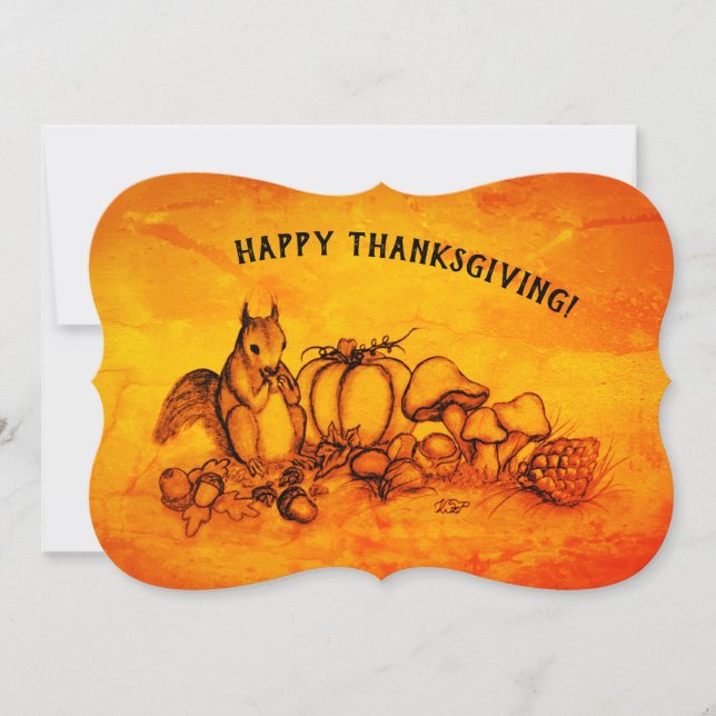 En ekorre på hösten, Happy thanksgiving! (Framsida)