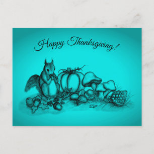 En ekorre på hösten, Happy thanksgiving! Helg Vykort