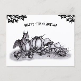 En ekorre på hösten, Happy thanksgiving! Helg Vykort