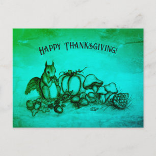 En ekorre på hösten, Happy thanksgiving! Helg Vykort