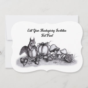 En ekorre på hösten, Happy thanksgiving! Inbjudningar