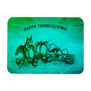 En ekorre på hösten, Happy thanksgiving! Magnet