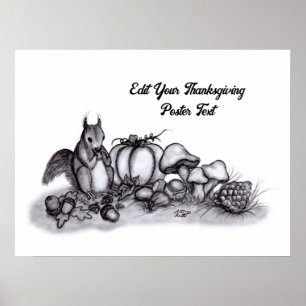 En ekorre på hösten, Happy thanksgiving! Poster