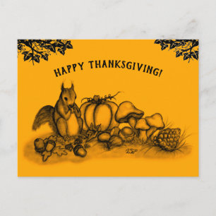 En ekorre på hösten, Happy thanksgiving! Vykort