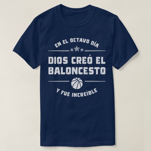 En el octavo da Dios cre el Baloncesto T Shirt (Design framsida)