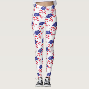 En elefant gjord i USA flagga Leggings
