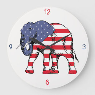En elefant i Färg i den amerikanska Flagga Stor Klocka