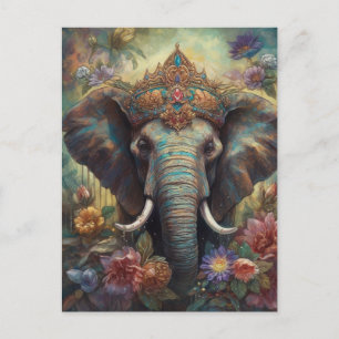 En elefant i Krona Vykort