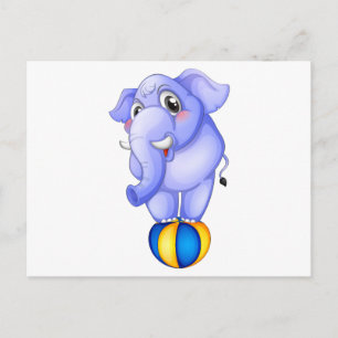 En elefant ovanför det avtagande boll vykort